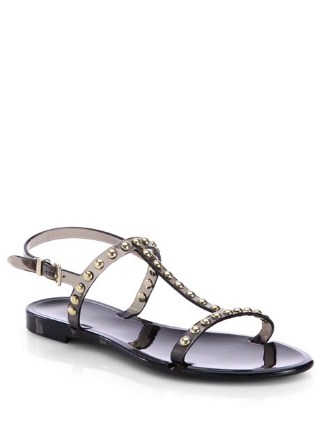 givenchy black jelly sandals stud|givenchy slides for women.